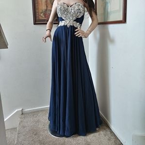 Prom Navy Blue Dress Size 8 ( Medium)
